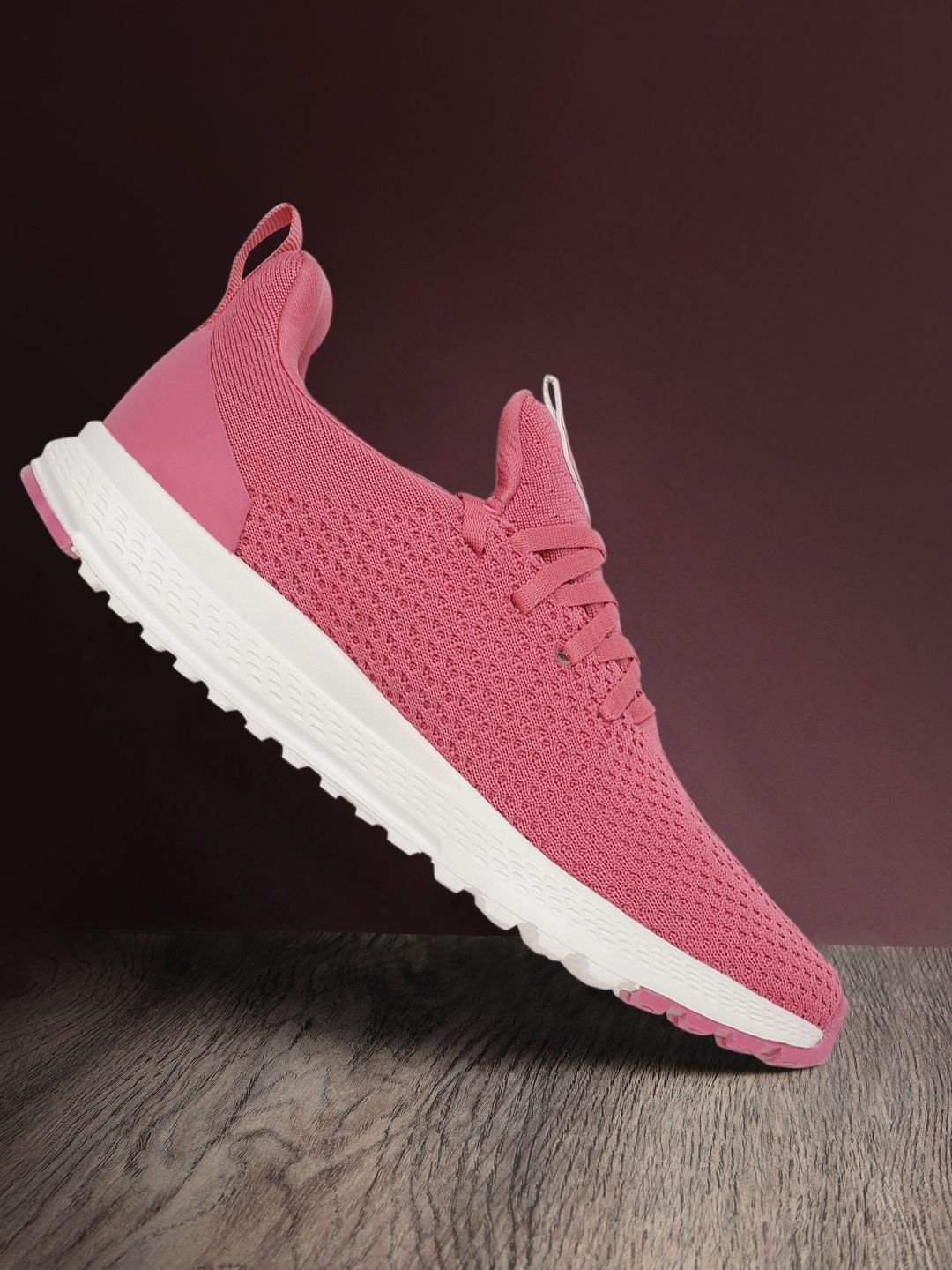 HRX by Hrithik Roshan Women Pink Woven Design Alpha Running Shoes Price in India