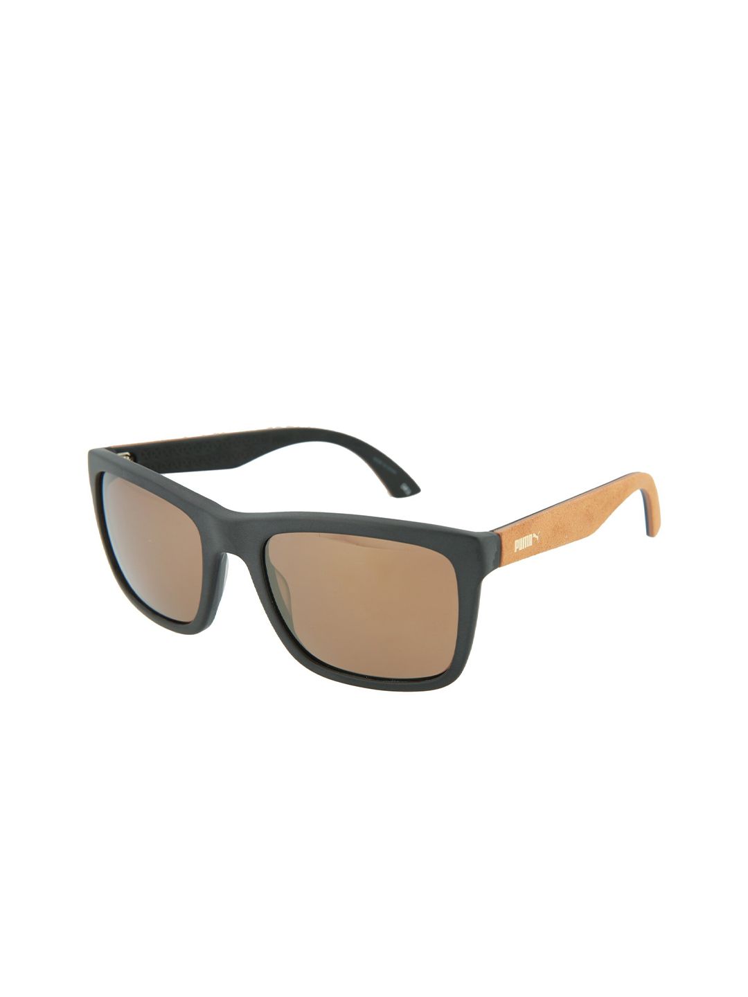 Puma Women Brown Gold Lens Rectangle Sunglasses Price in India
