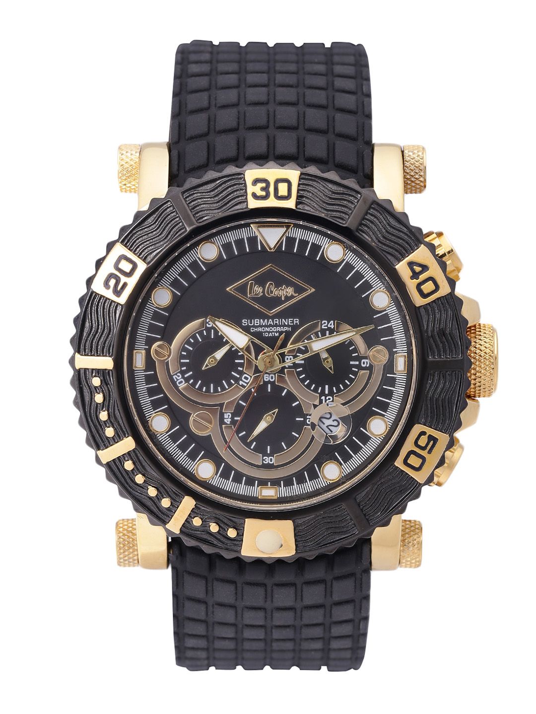Buy Lee Cooper Men Black Submariner Chronograph Dial Watch LC