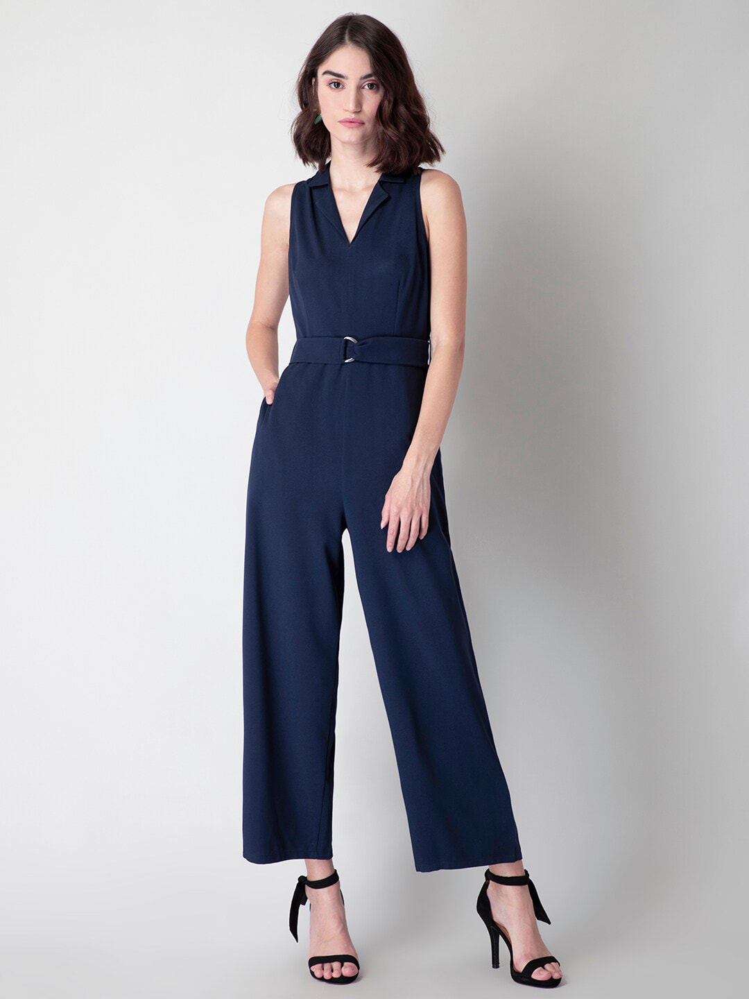 FabAlley Blue Basic Jumpsuit Price in India