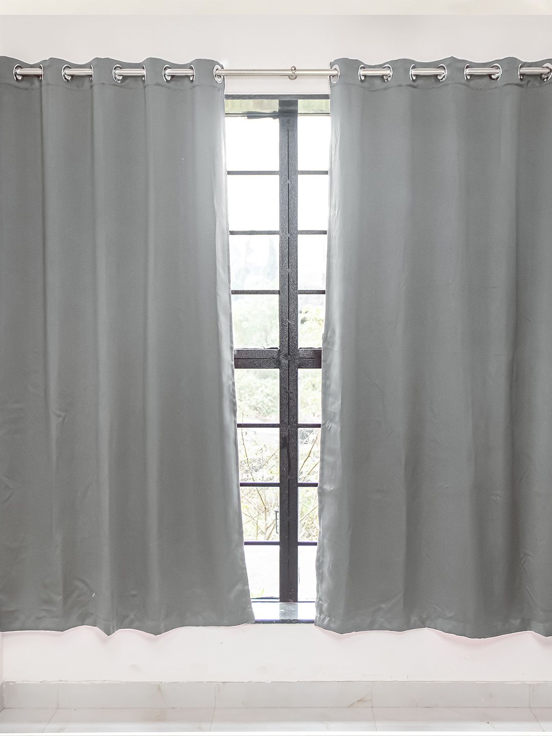 Livpure Smart Grey Set of 2 Black Out Door Curtain Price in India