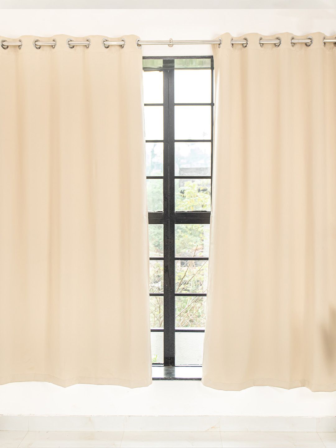 Livpure Smart Beige Set of 2 Black Out Door Curtain Price in India