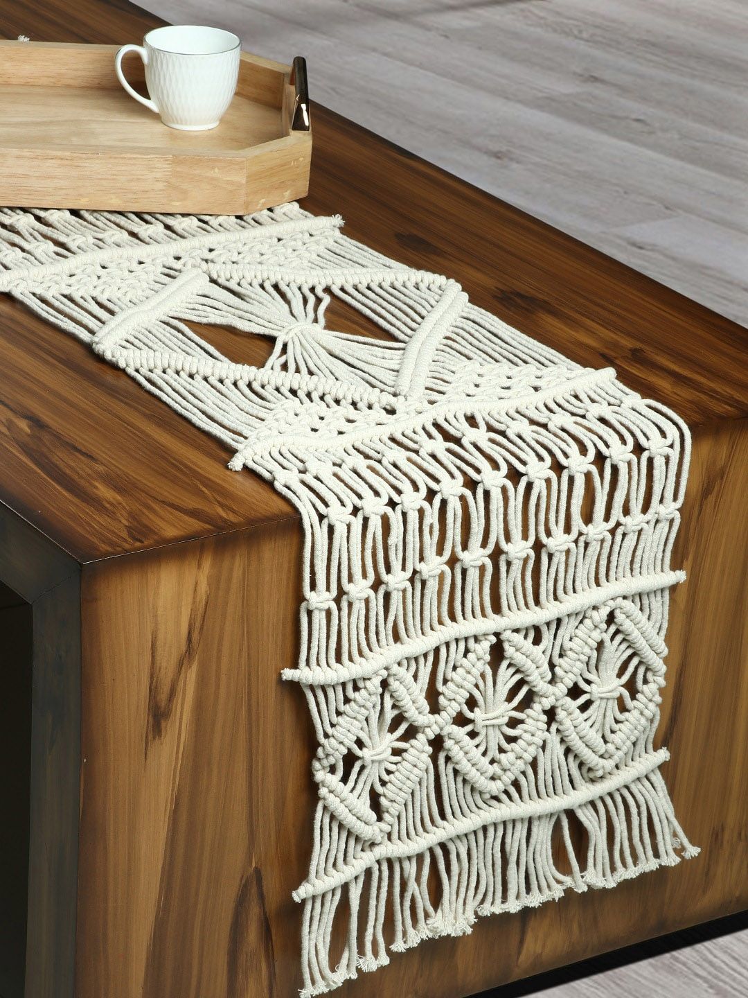 BELLA TRUE Cream Table Runner Price in India