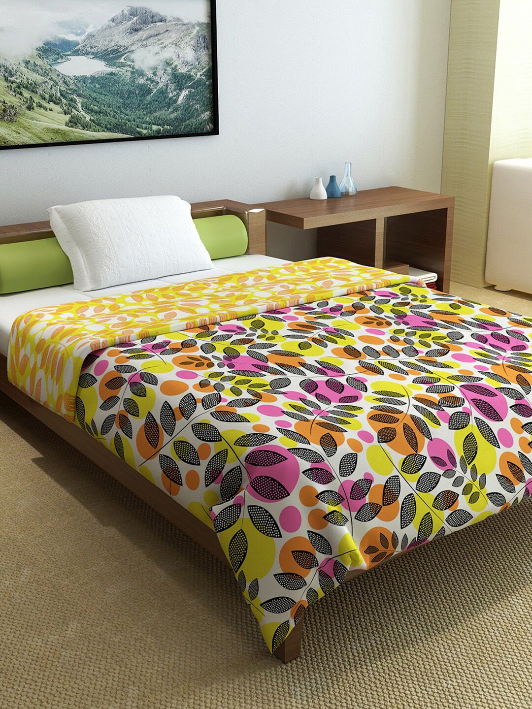 Divine Casa Multicoloured Floral Microfiber AC Room 150 GSM Single Bed Comforter Price in India