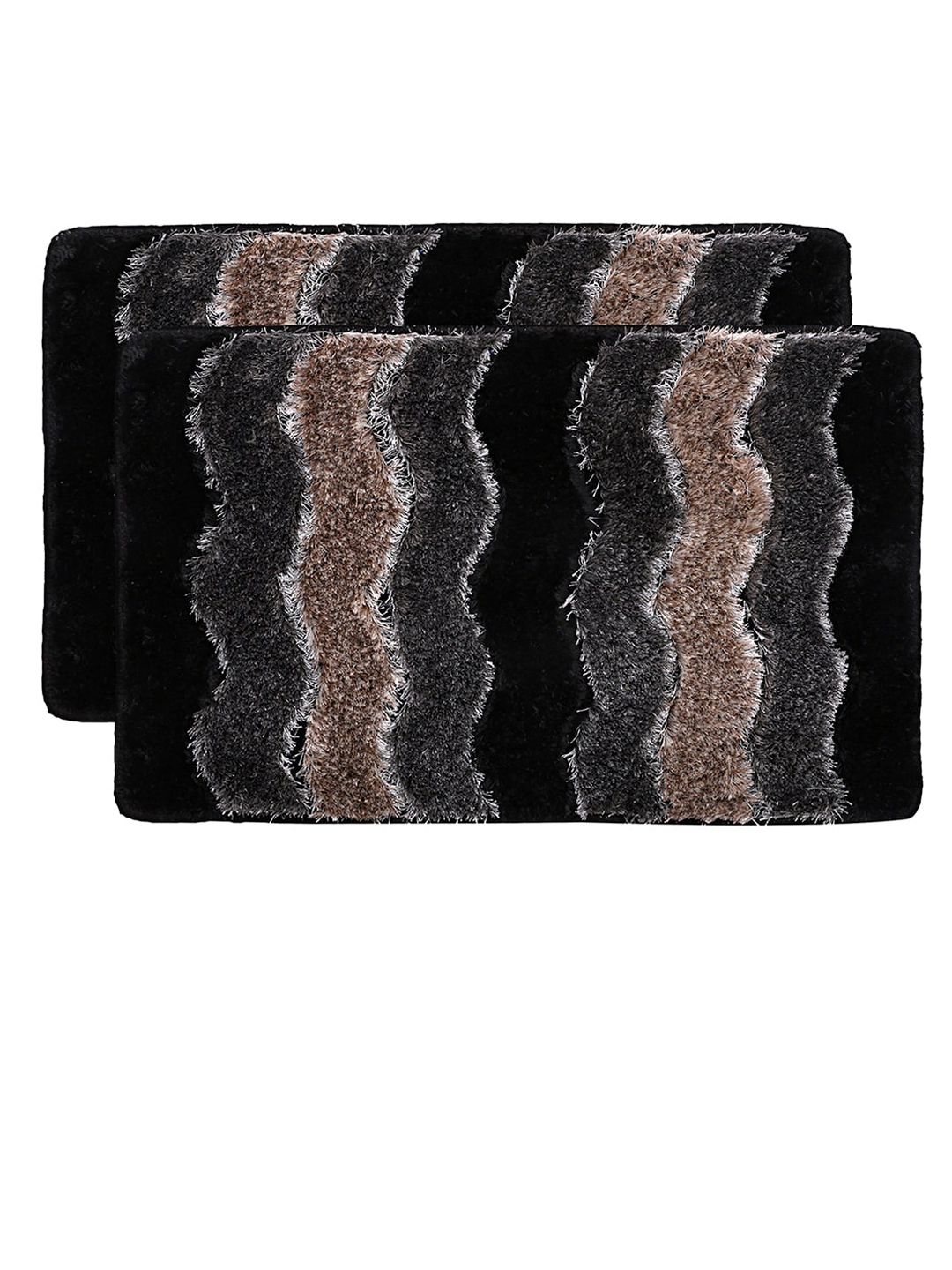 Kuber Industries Set Of 2 Solid Velvet Anti-Skid Doormats Price in India