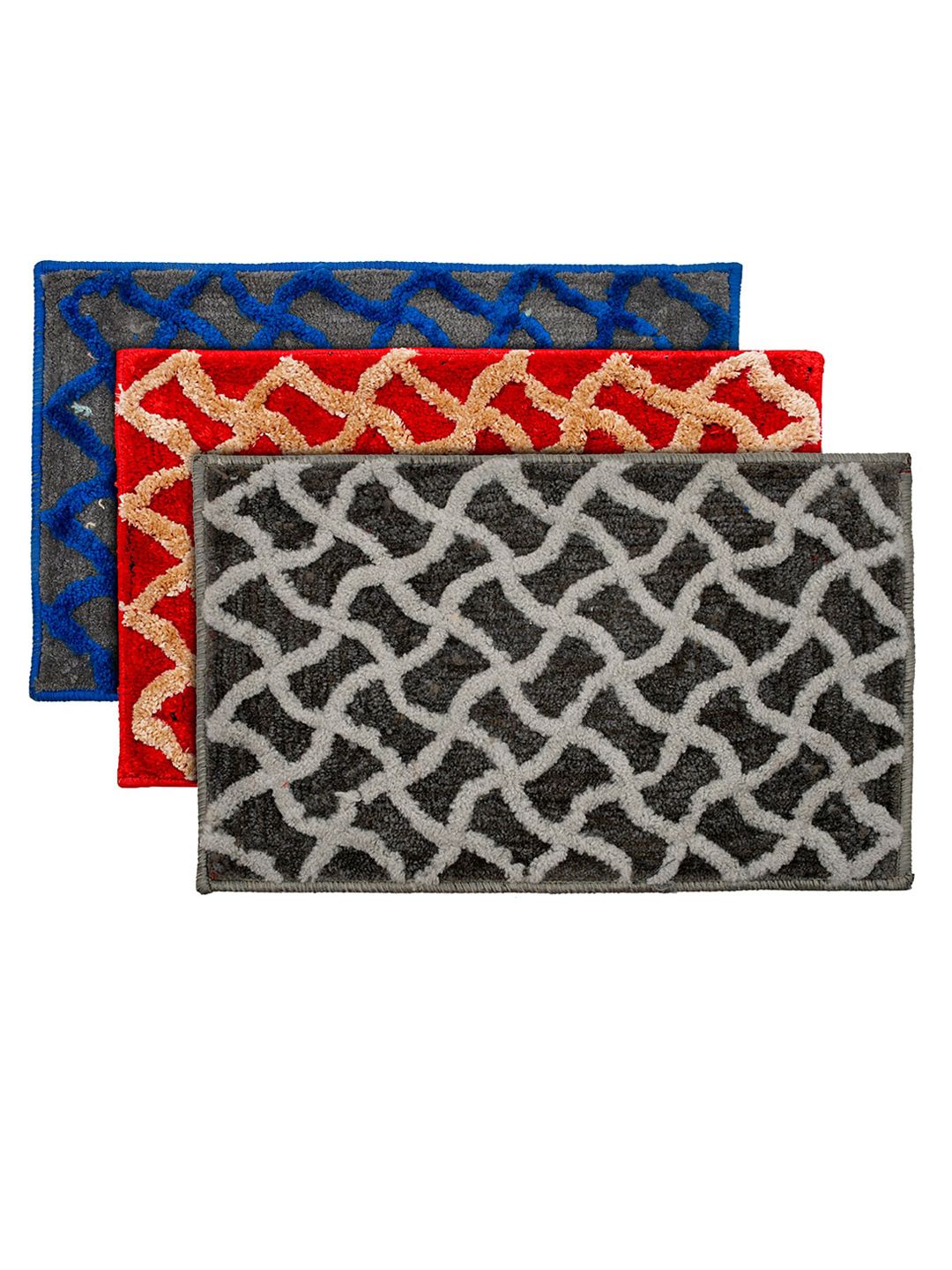 Kuber Industries Set Of 3 Velvet Anti-Skid Doormats Price in India