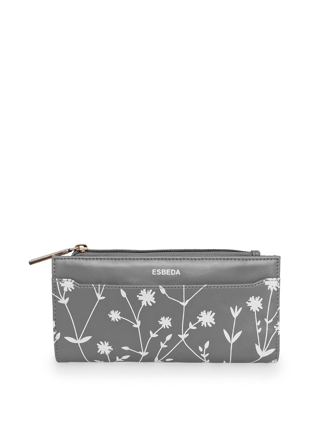 ESBEDA Women Grey Floral Printed Two Fold Wallet Price in India