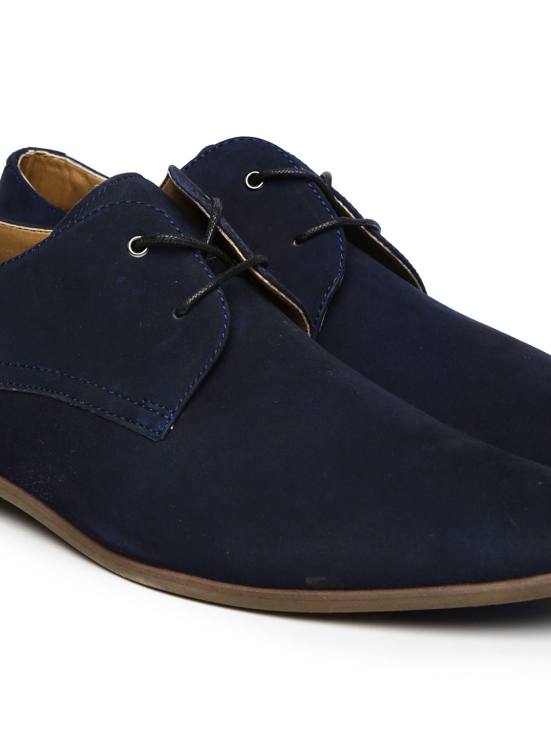 Buy ALDO Men Navy Suede Leather Derby Shoes - Formal Shoes  display picture 2