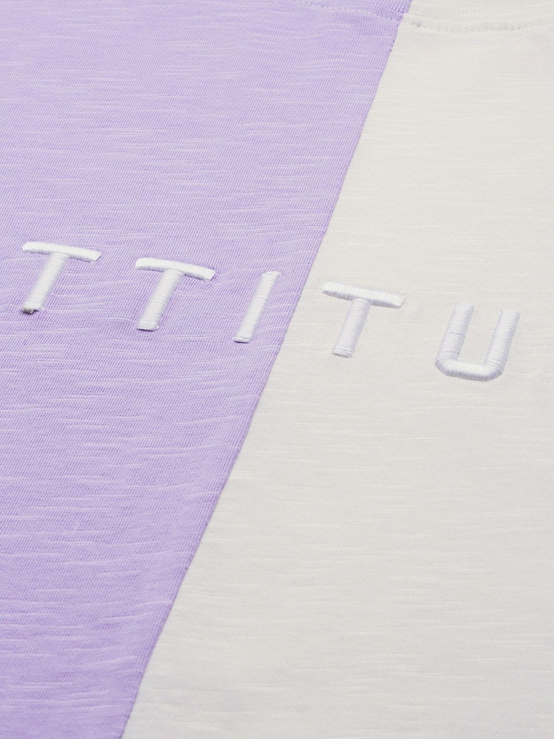 Buy FOREVER 21 Men Lavender & White Colourblocked And Typography