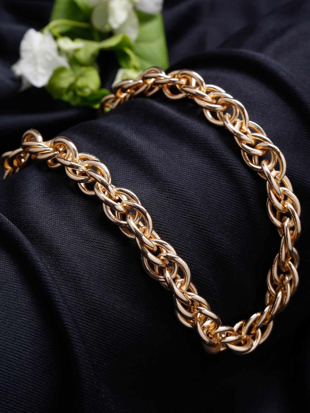 Madame Rose Gold-Plated Brass Twisted Chain Price in India