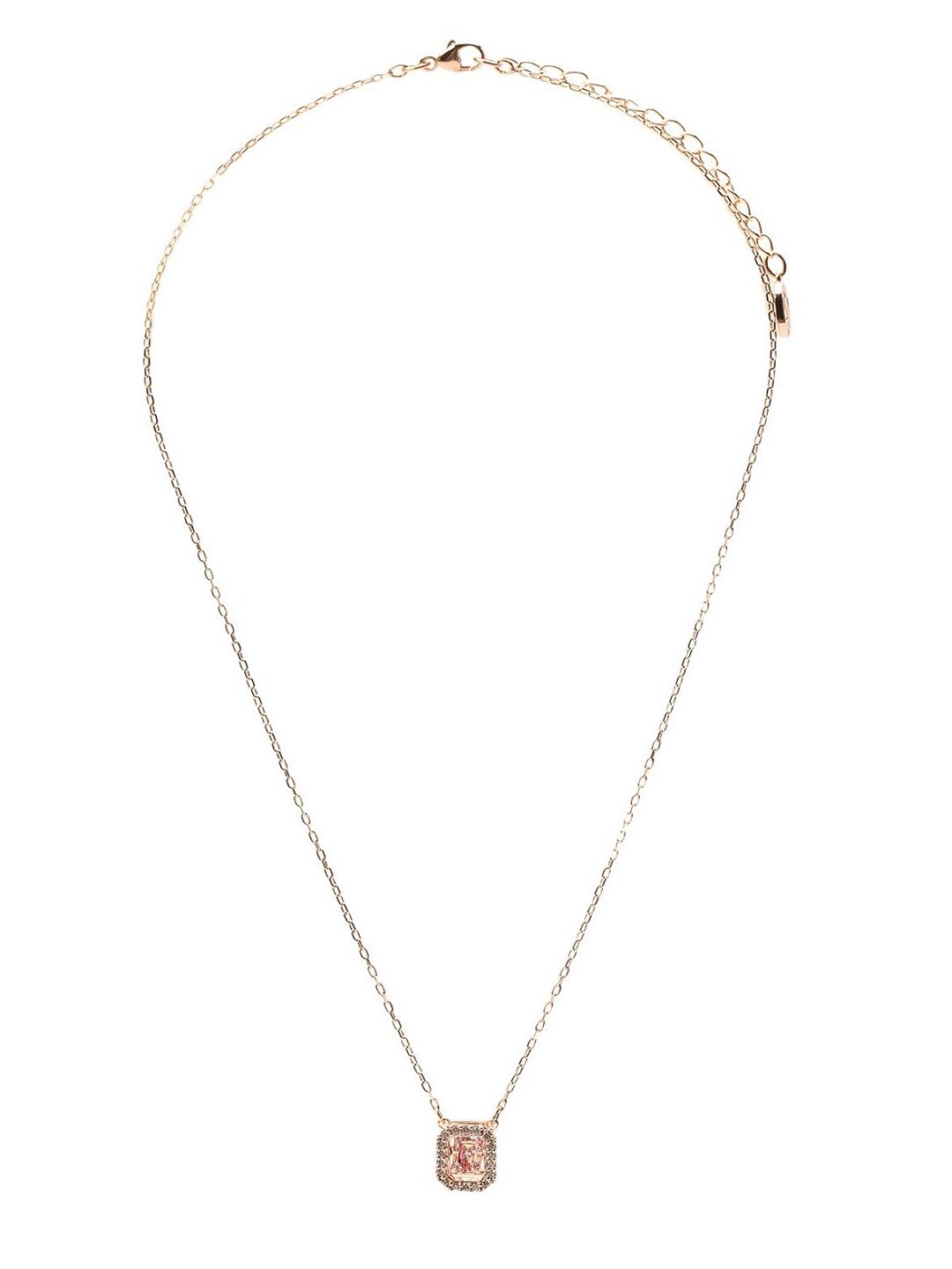 SWAROVSKI Pink & Gold-Toned Rose Gold-Plated Necklace Price in India