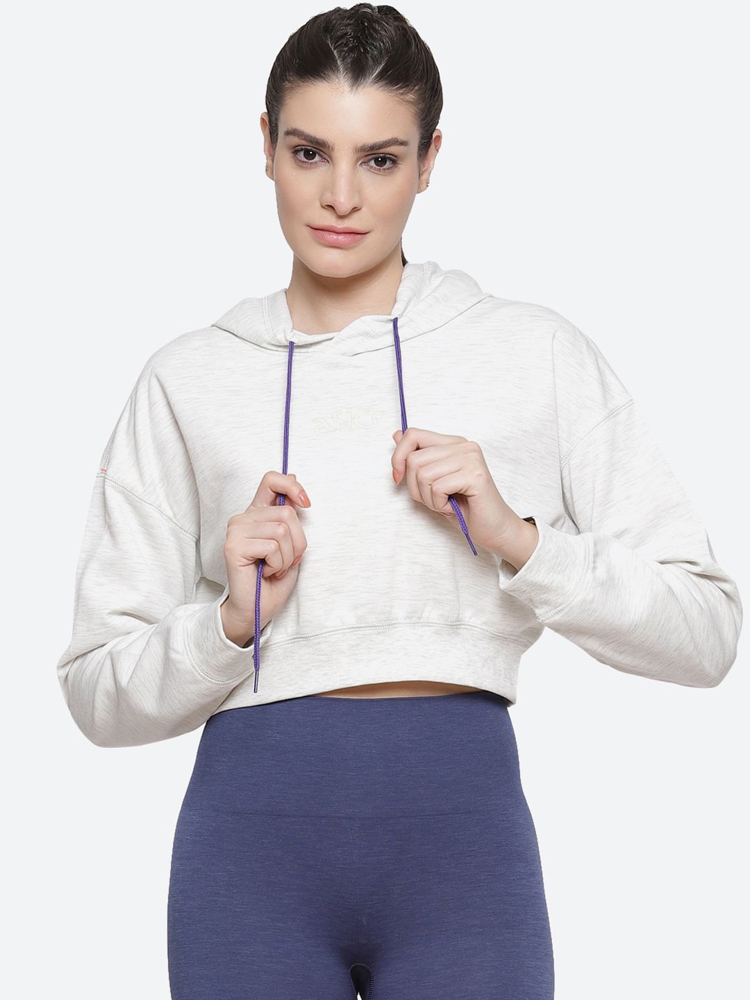 ASICS Women Off White Printed W PULLOVER Sweatshirt Price in India