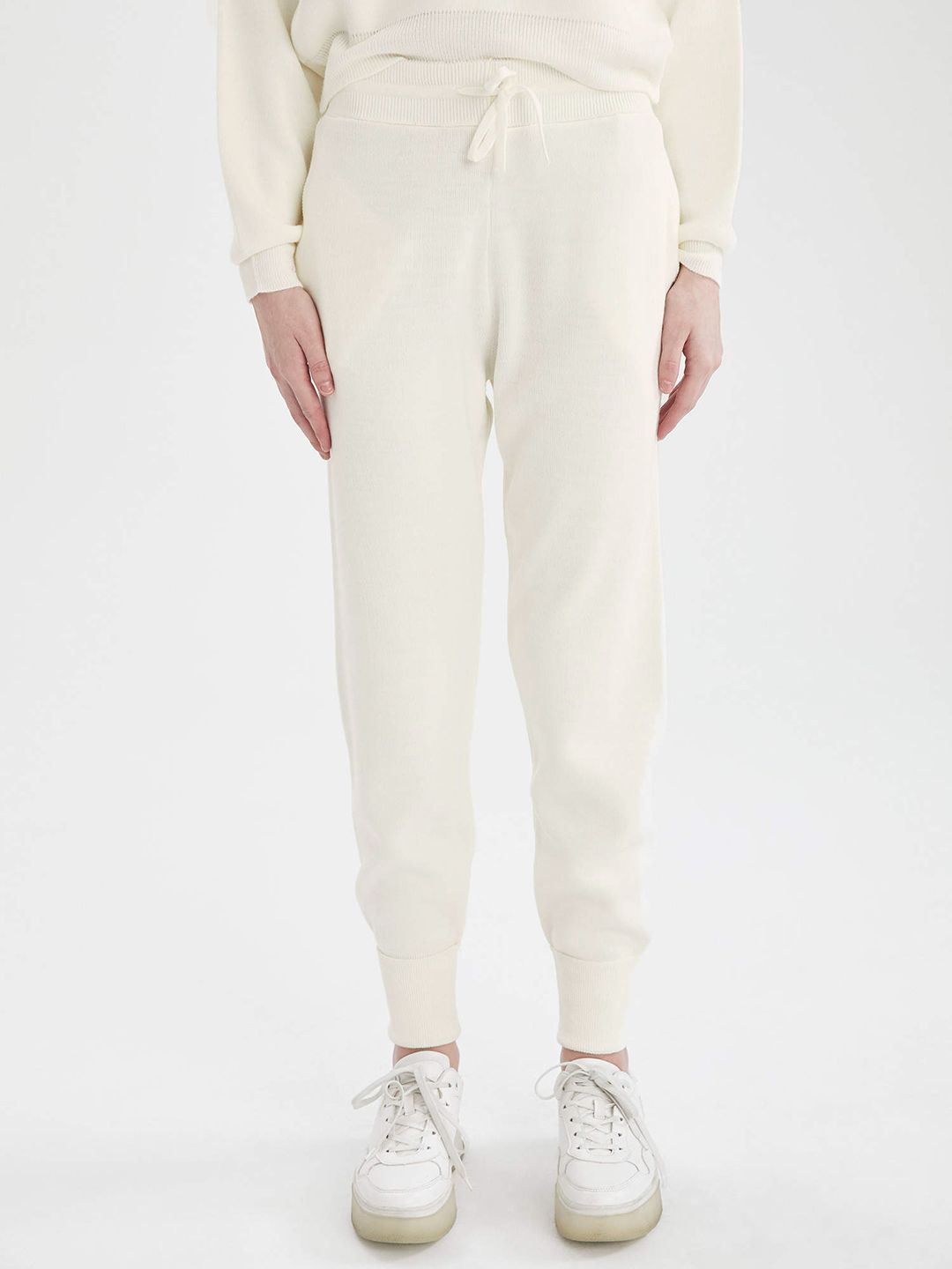 DeFacto Women Off White Joggers Price in India