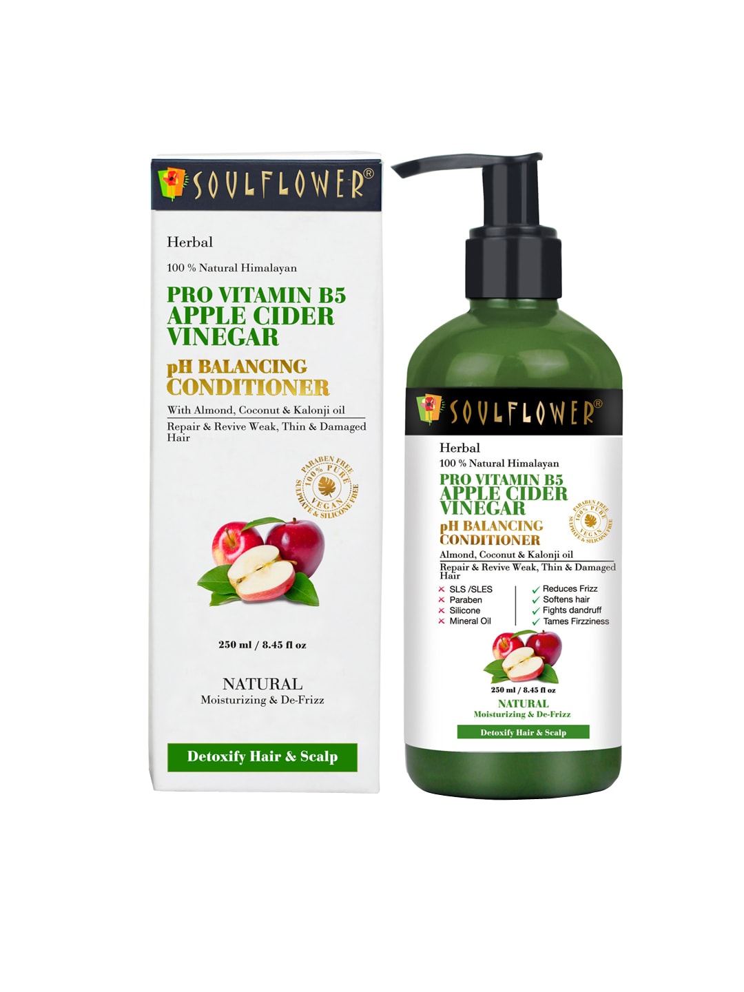 Soulflower Pro-Vitamin B5 Apple Cider Vinegar Shampoo & Conditioner - 550 ml Price in India
