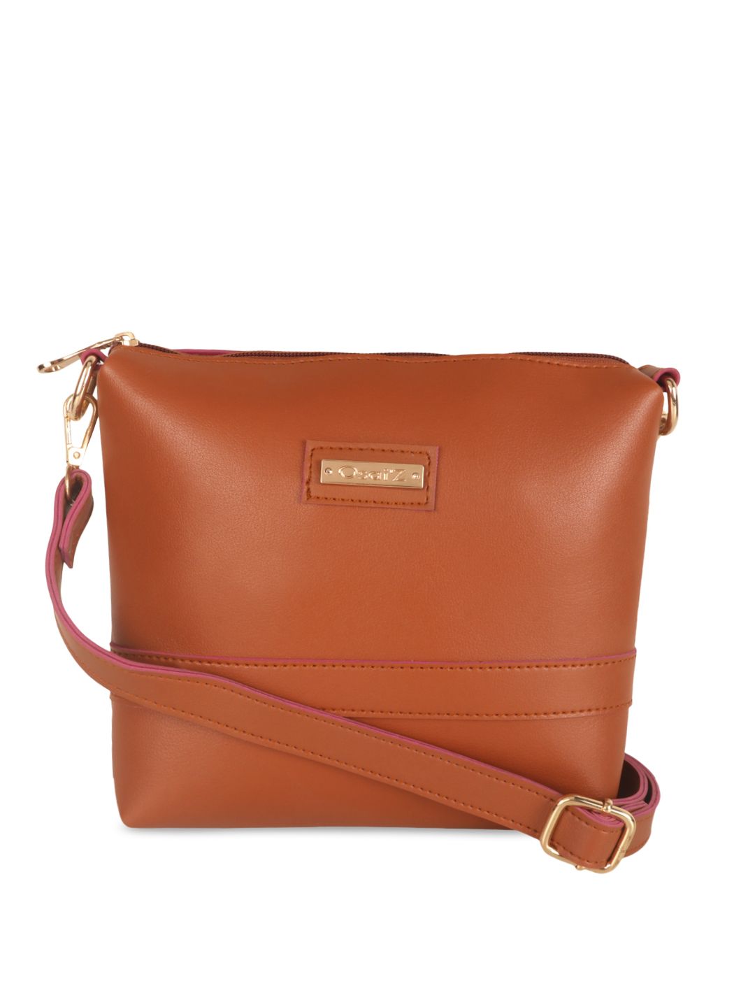 OsaiZ Tan Brown Structured Sling Bag Price in India