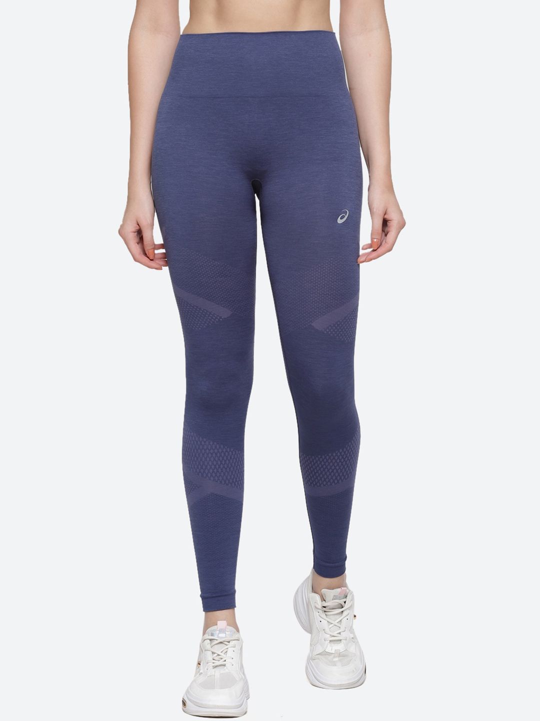 ASICS Women Blue Solid SEAMLESS Tights Price in India