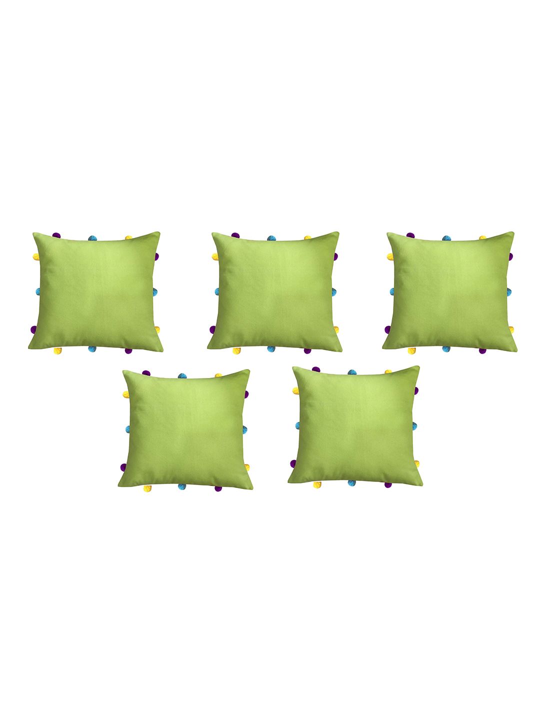 Lushomes Green Set of 5 Square Cushion Covers Price in India