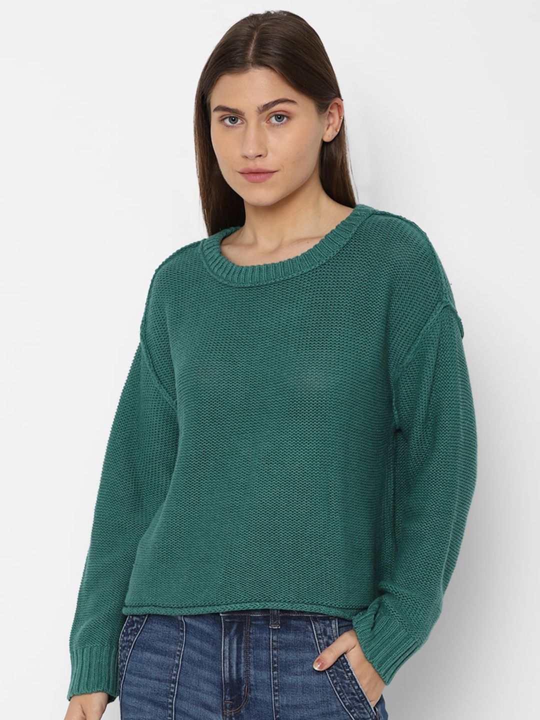 AMERICAN EAGLE OUTFITTERS Women Green Pullover Price in India