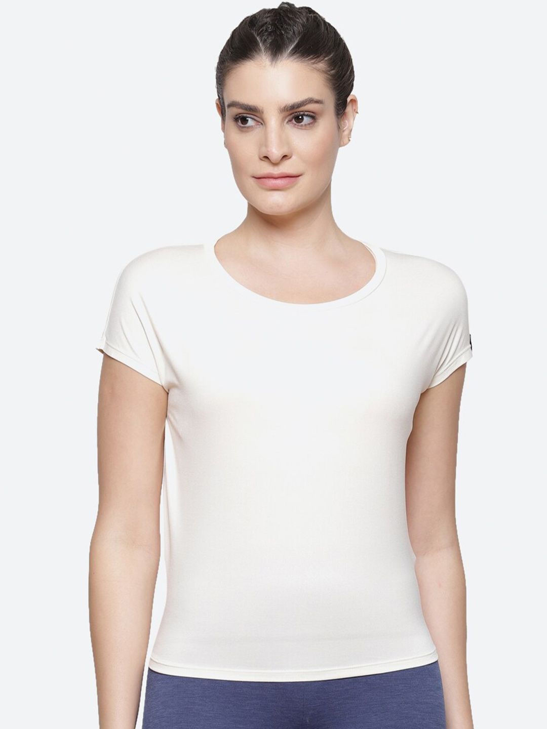 ASICS Women Off White T-shirt W SS Price in India