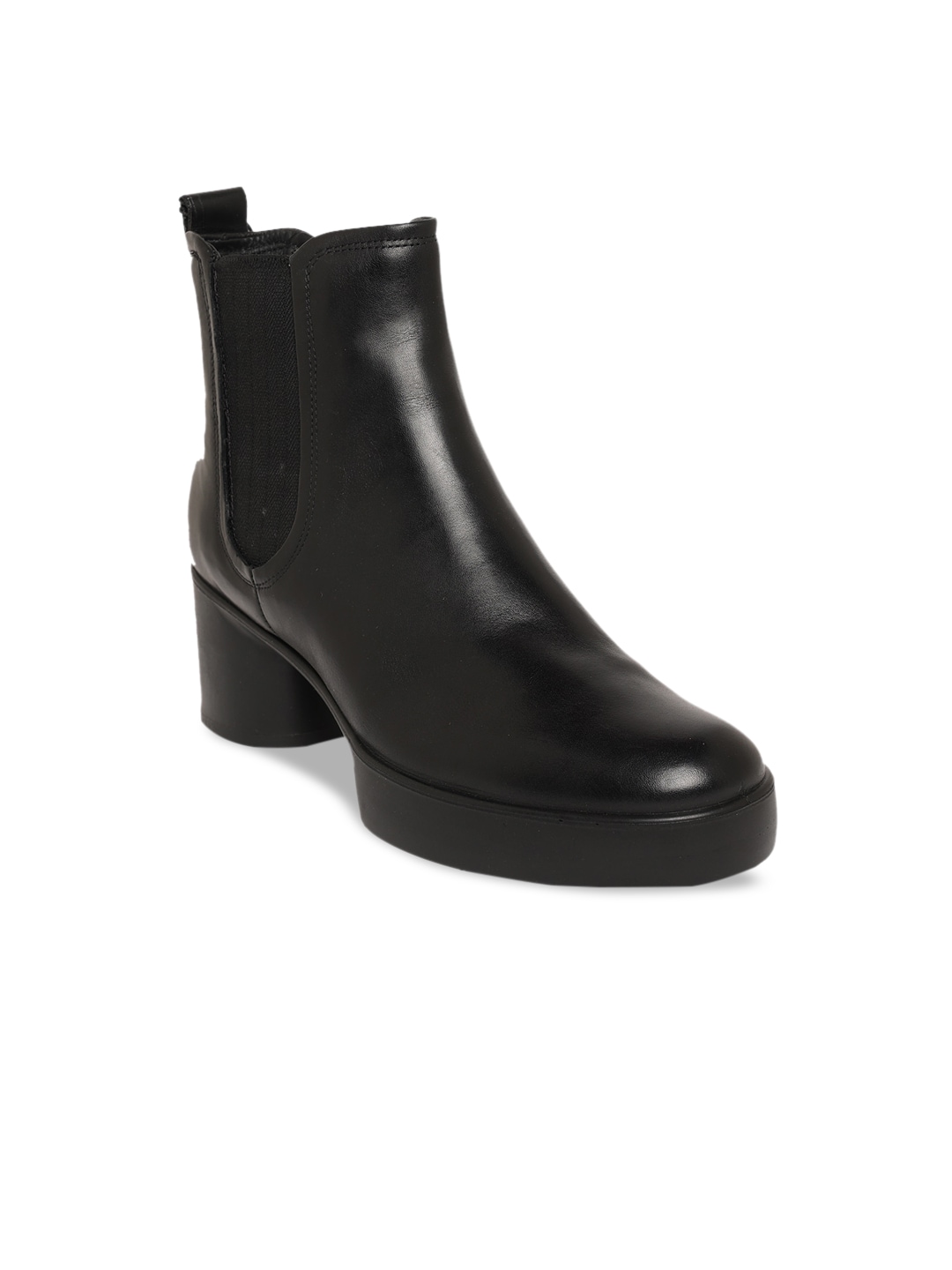 ECCO Shape Sculpted Motion 35 Women Black Textured Leather Contemporary Flat Boots Price in India