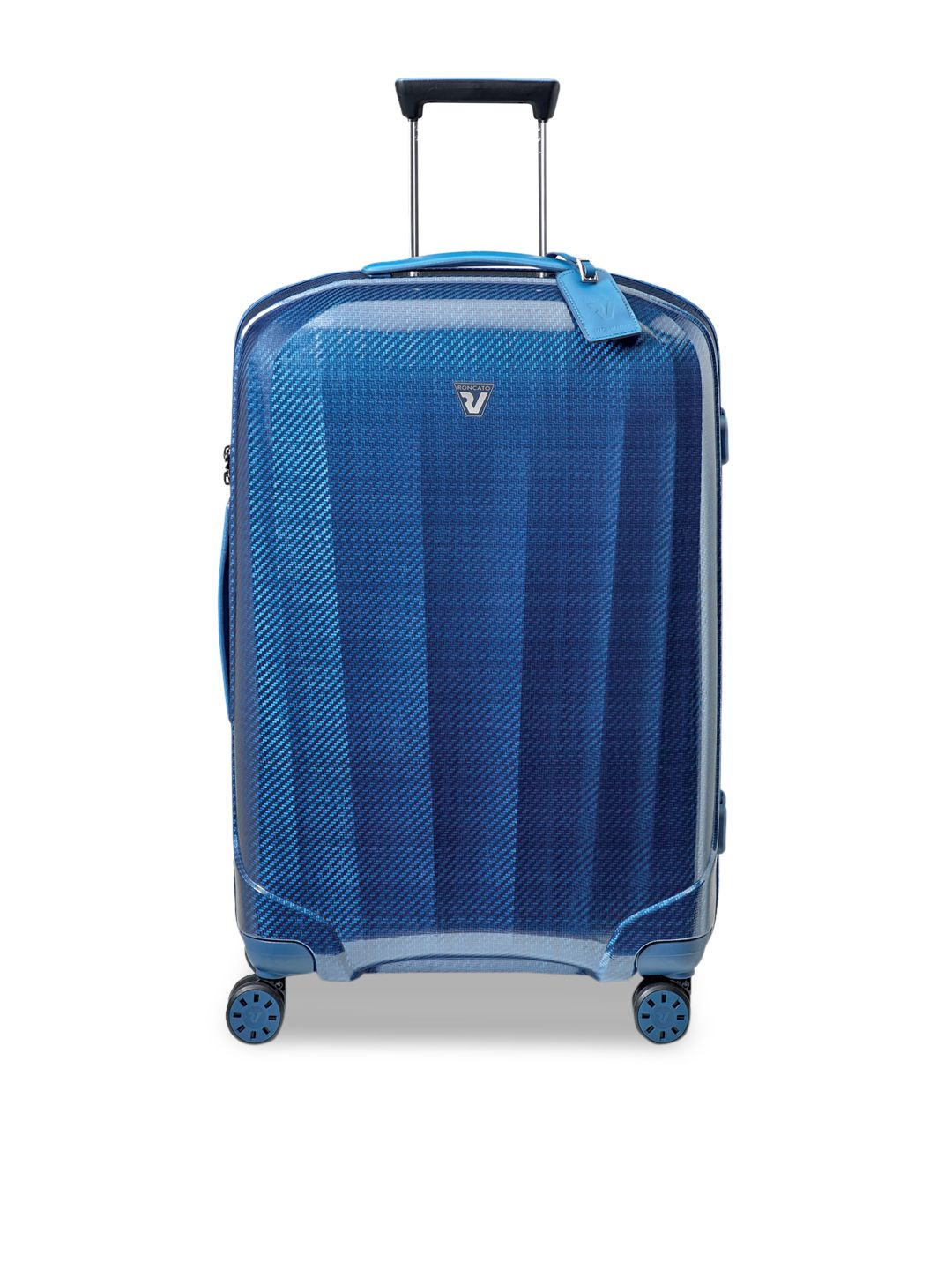 RONCATO Unisex Blue Solid 360-Degree Rotation Hard-Sided Medium Trolley Suitcase Price in India