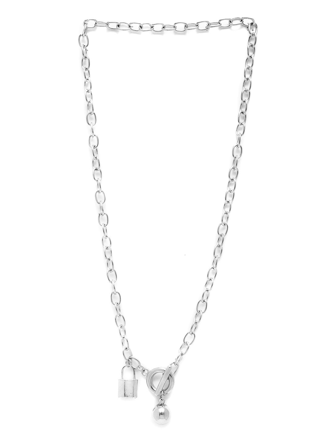 URBANIC Silver-Toned Necklace Price in India