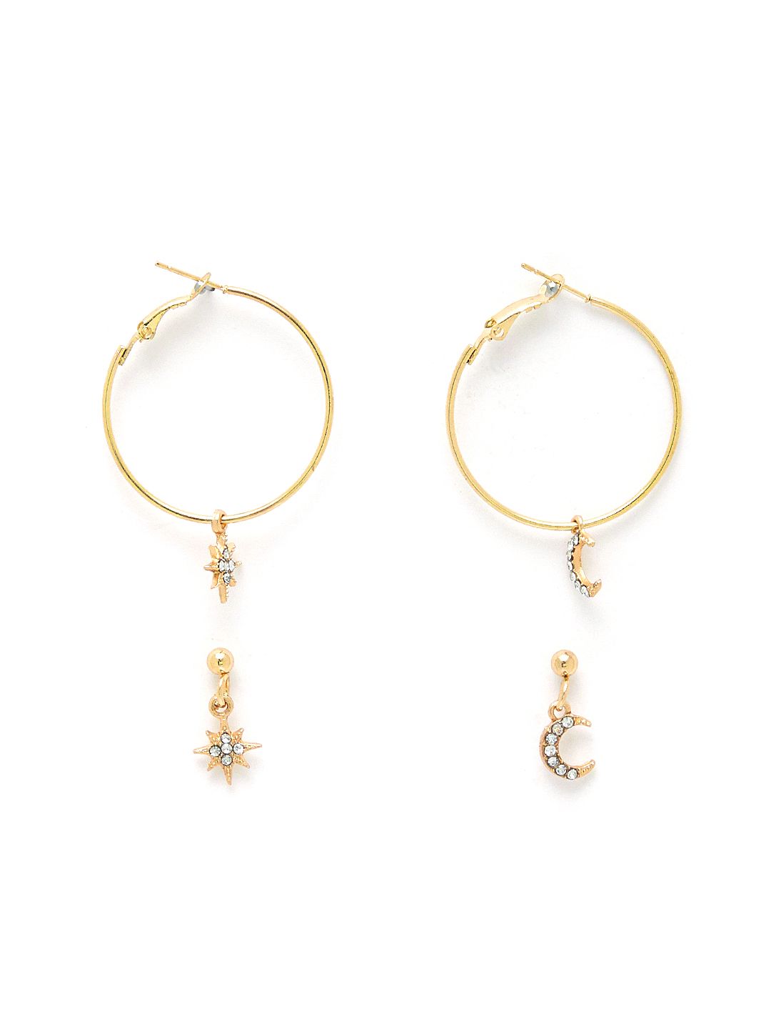 URBANIC Gold-Toned Circular Hoop Earrings Price in India