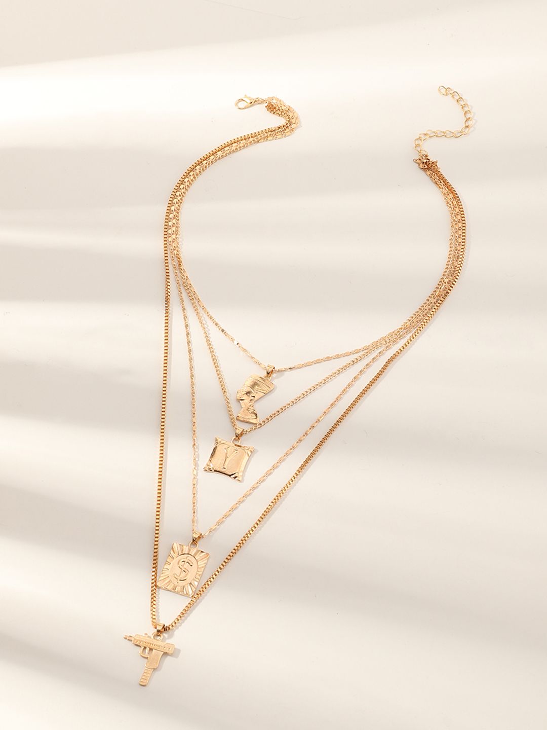 URBANIC Women Gold-Toned Layered Necklace Price in India