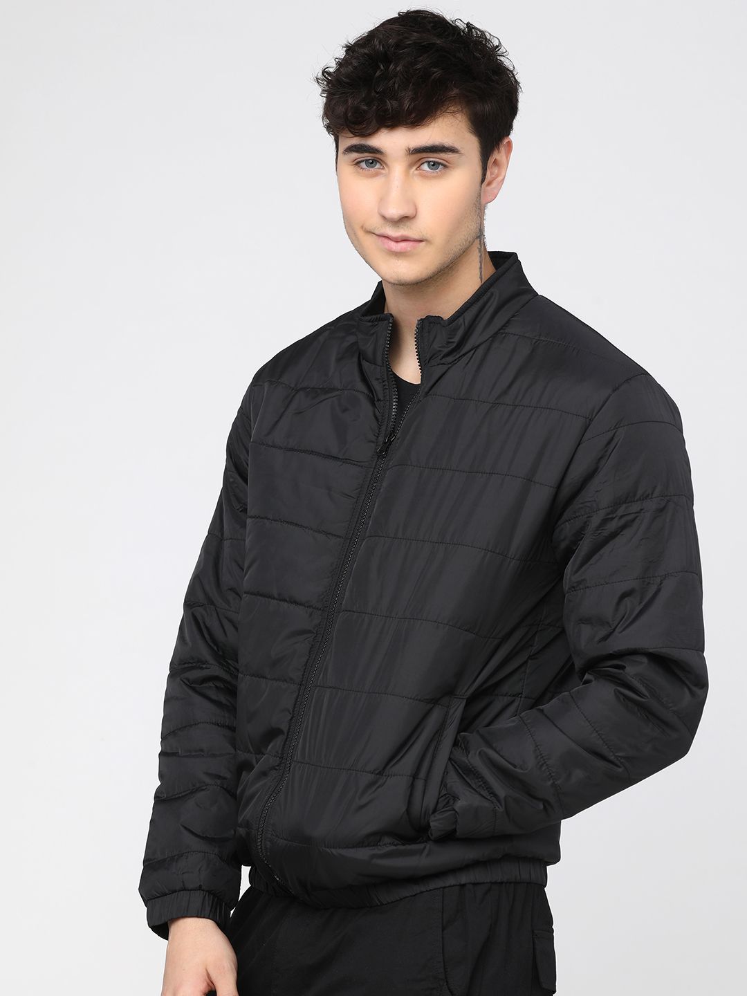 HIGHLANDER Men Black Padded Jacket