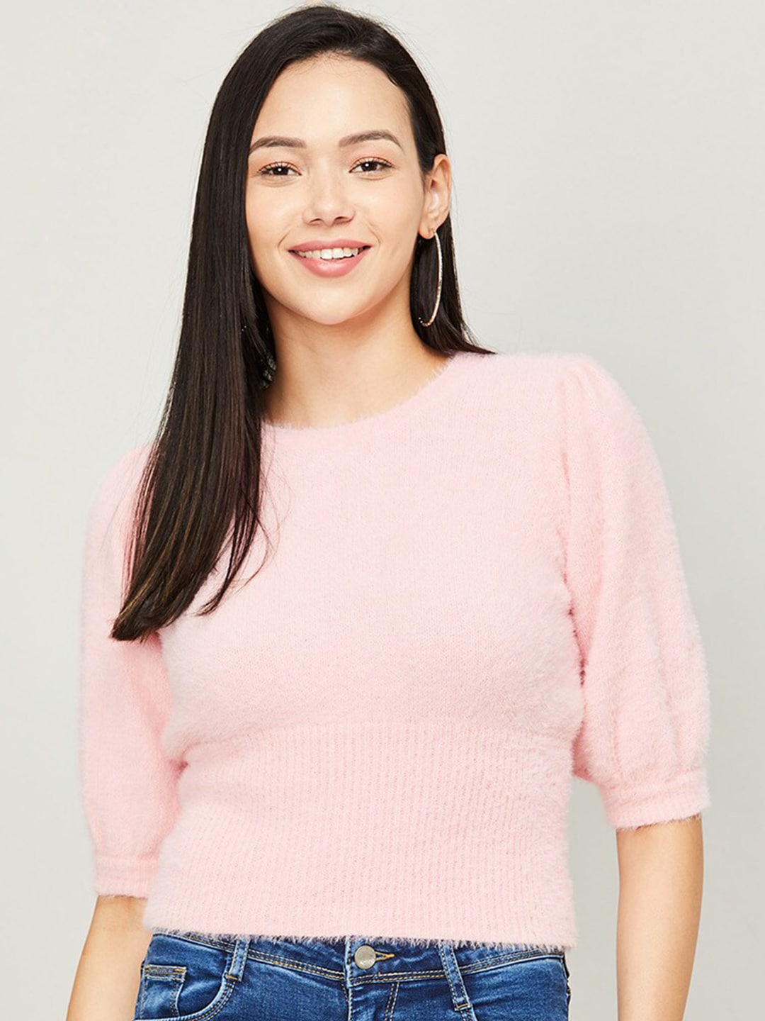 Ginger by Lifestyle Women Pink Pullover Sweater Price in India