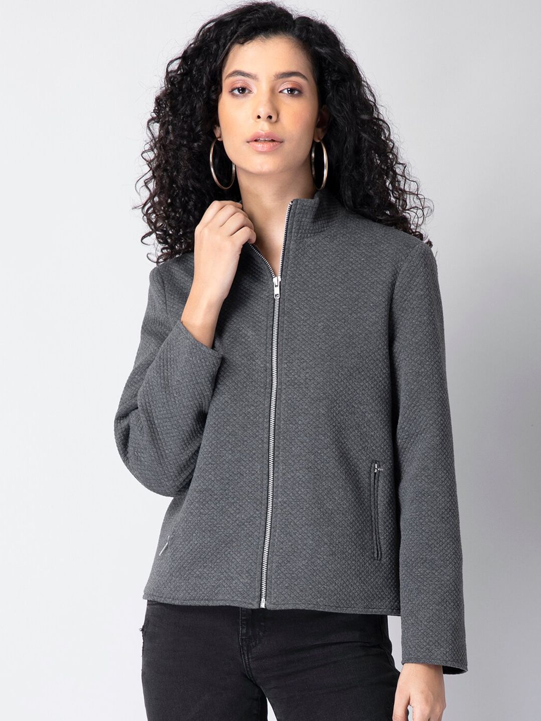 FabAlley Women Grey Sporty Jacket Price in India