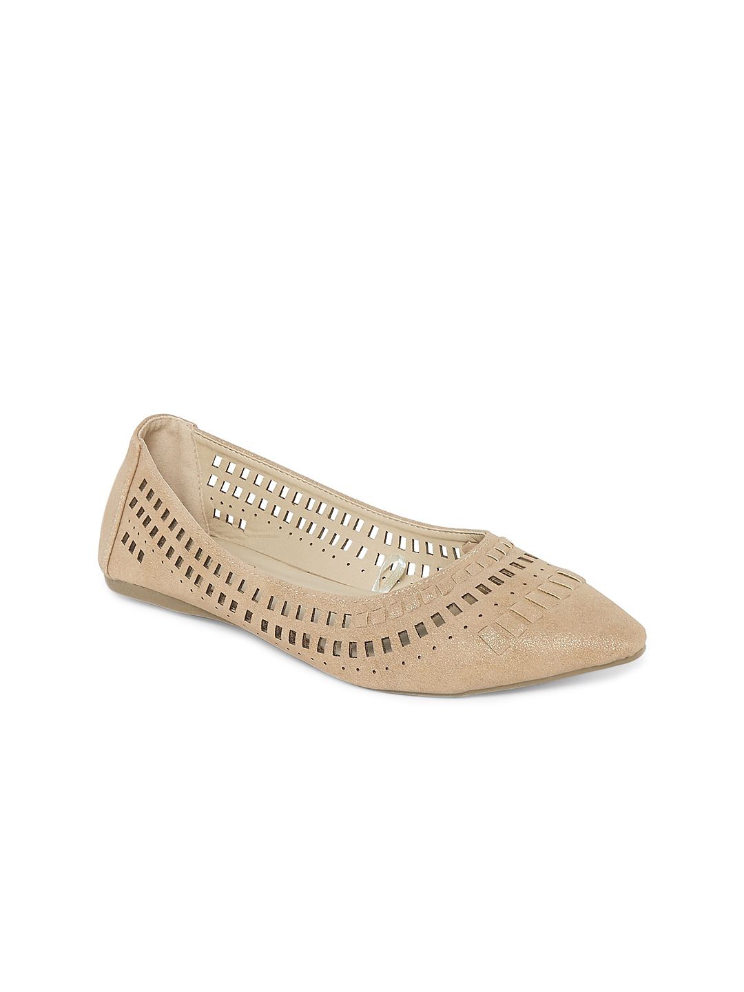 Forever Glam by Pantaloons Women Beige Ballerinas with Laser Cuts Flats Price in India