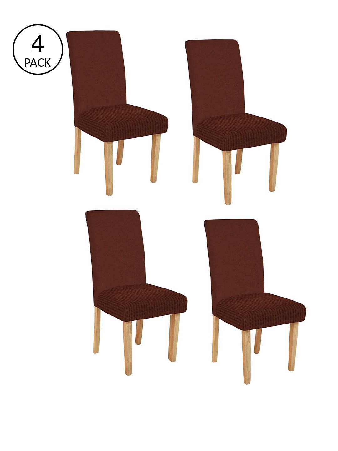 Cortina Set Of 4 Brown Solid Chair Covers Price in India