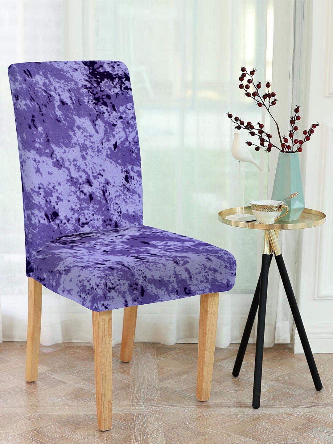 Cortina Blue Printed Chair Cover Price in India