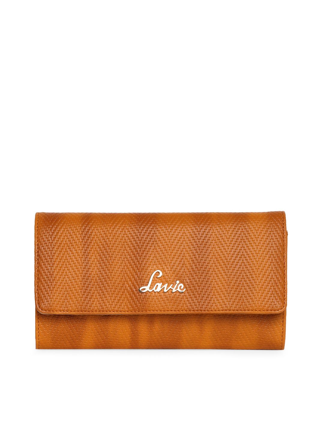 Lavie Women Mustard Yellow Textured HERRING PRO Three Fold Wallet Price in India