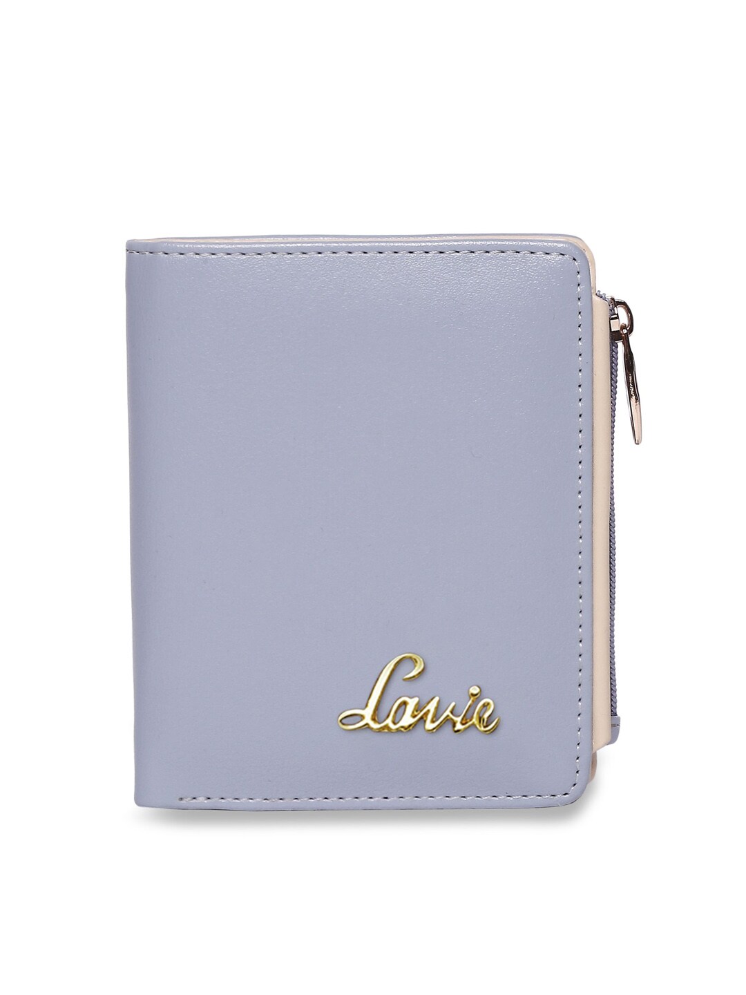 Lavie Women Blue Solid PU Two Fold Wallet Price in India