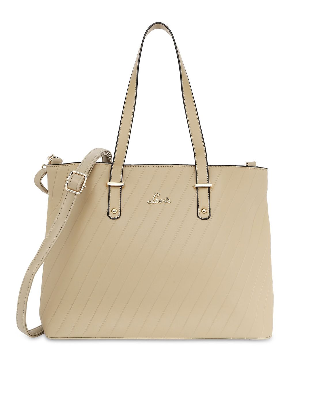 Lavie Beige Textured Shoulder Bag Price in India