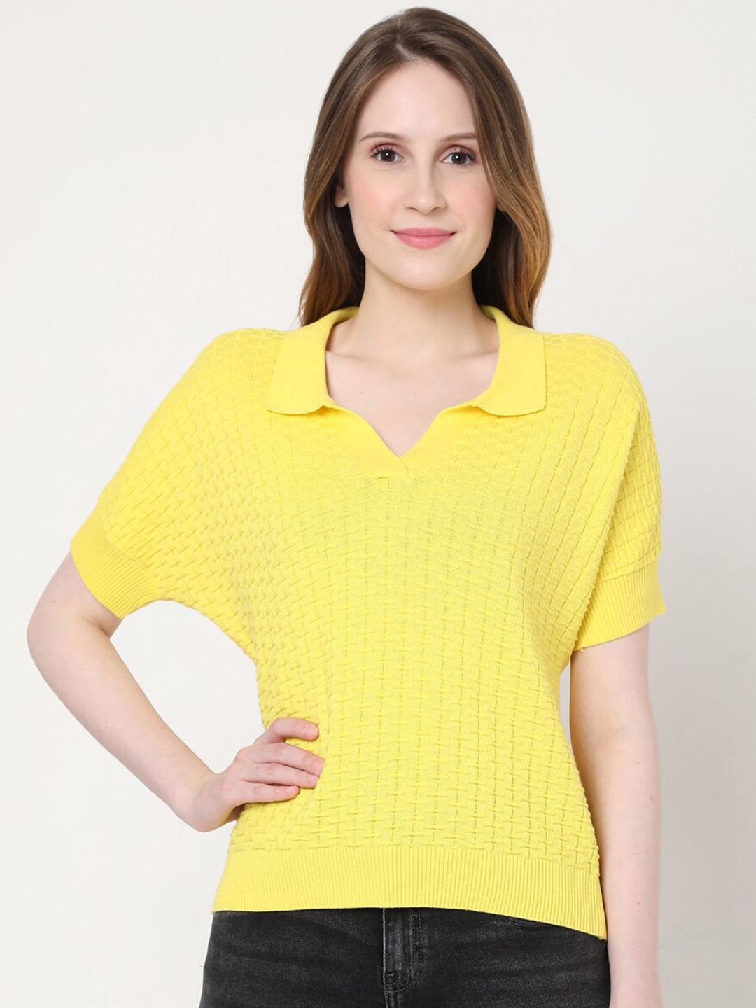 Vero Moda Women Yellow Pullover Price in India