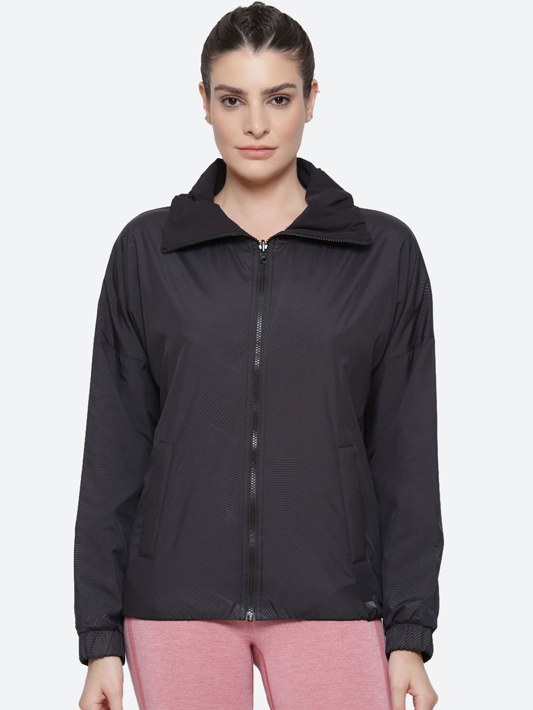 ASICS Women Black Water Resistant Longline Reversible Training or Gym Sporty Jacket Price in India