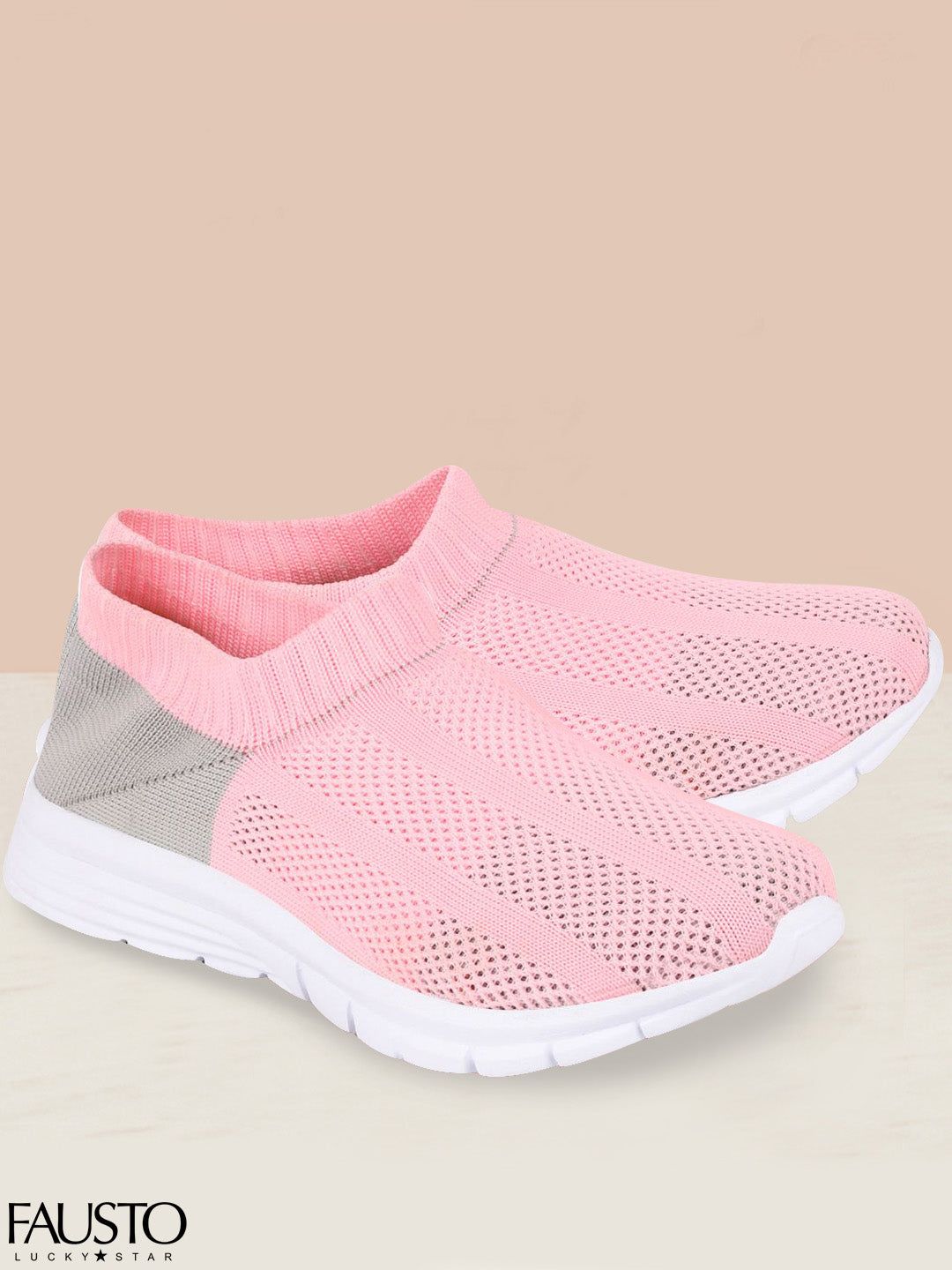 FAUSTO Women Pink Walking Non-Marking Shoes Price in India