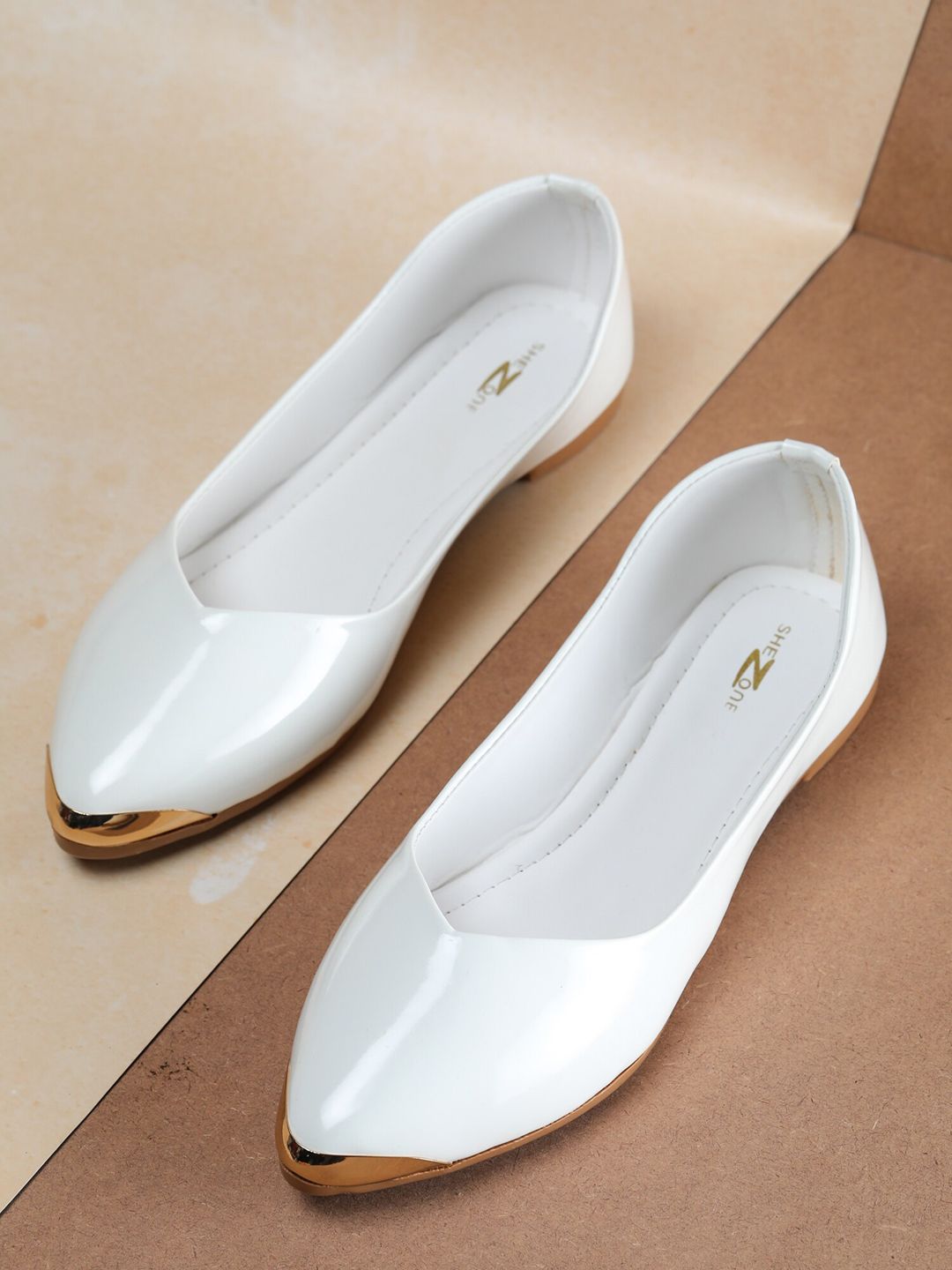 Shezone Women White Ballerinas Price in India