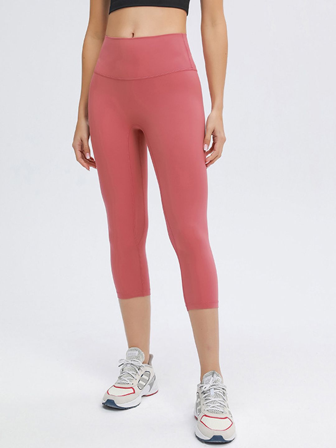 URBANIC Women Pink Solid High-Rise Slim Fit Gym Tights Price in India