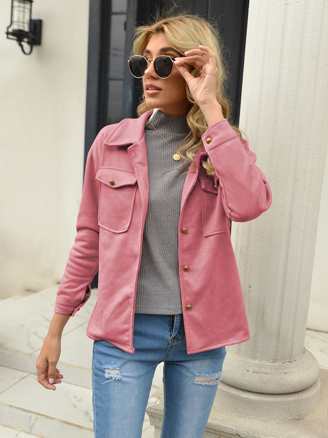 URBANIC Women Pink Solid Tailored Jacket Price in India
