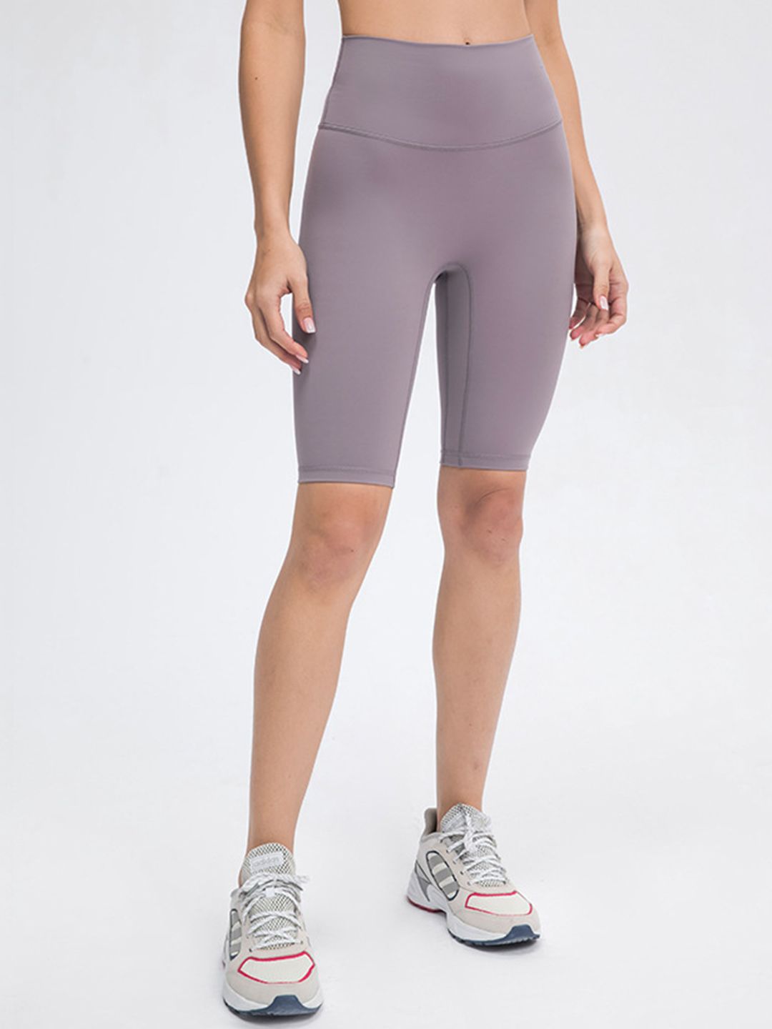 URBANIC Women Lavender Slim Fit High-Rise Gym Biker Shorts Price in India