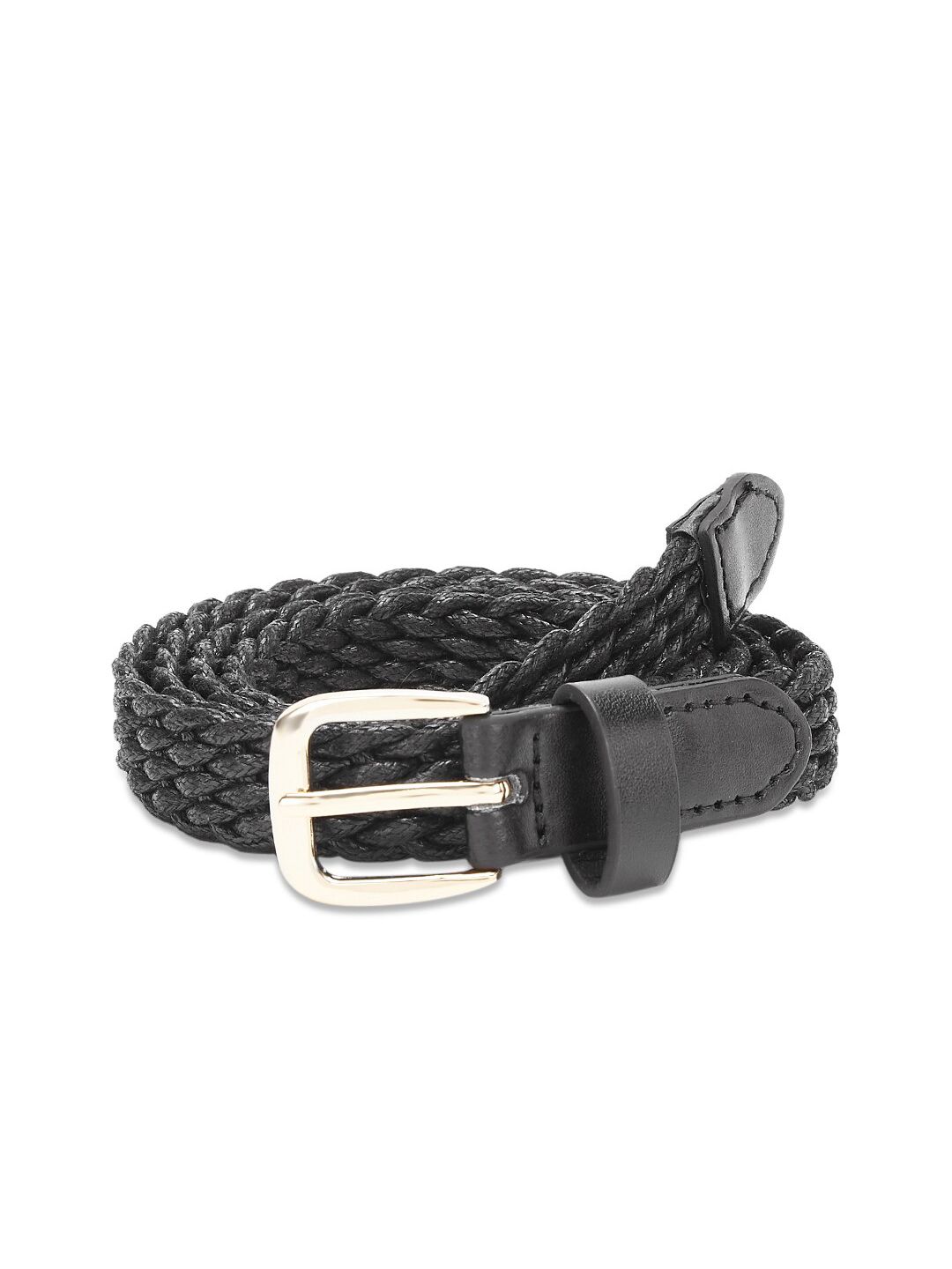 Forever Glam by Pantaloons Women Black Braided Belt Price in India