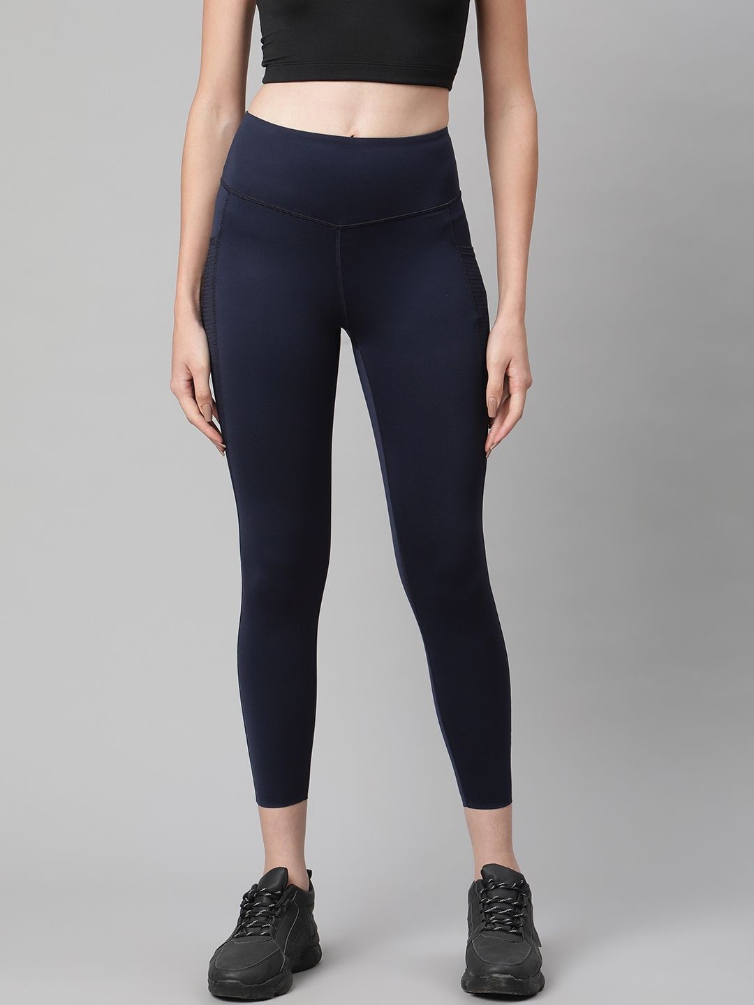 Marks & Spencer Women Navy Blue Solid Tights Price in India