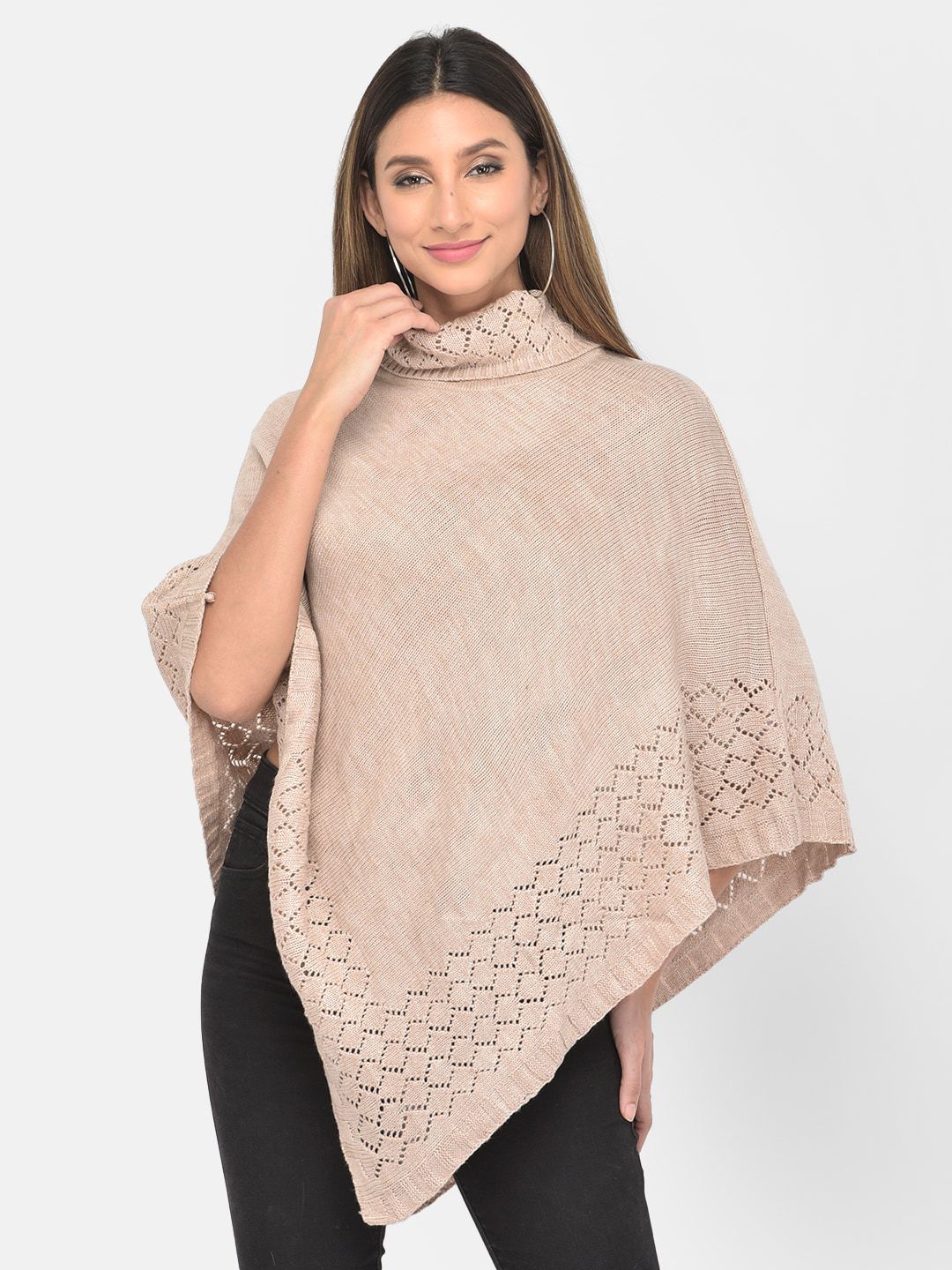 Latin Quarters Women Beige Poncho Price in India