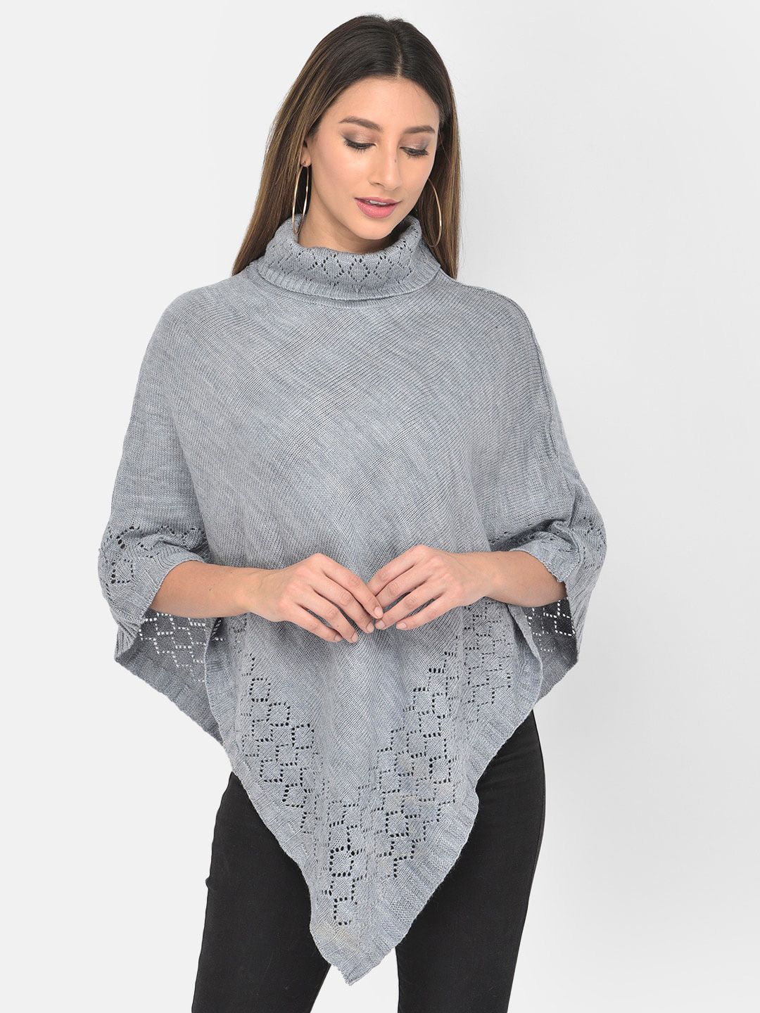 Latin Quarters Women Grey Poncho Price in India