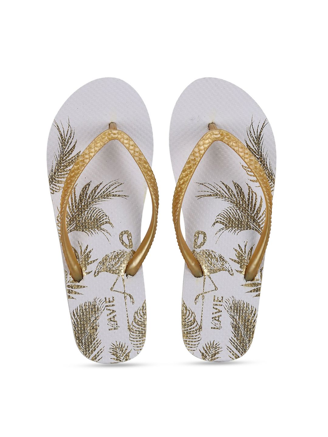 Lavie Women White & Green Printed Room Slippers Price in India