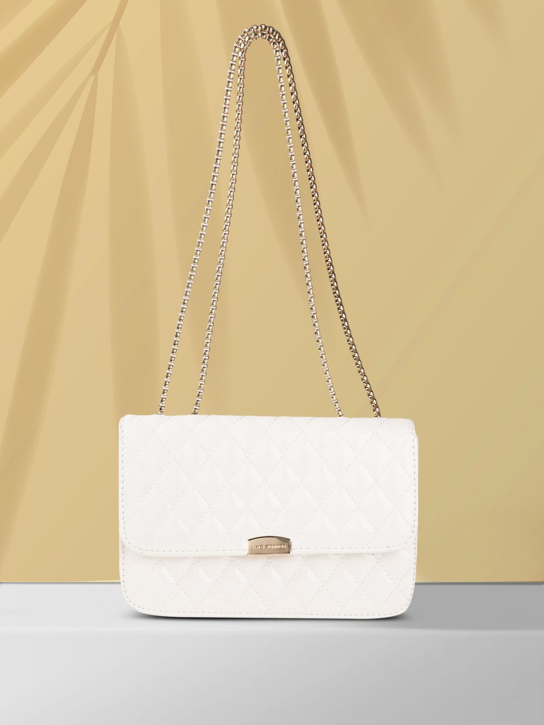 Lino Perros Women White Quilted Structured Shoulder Bag Price in India